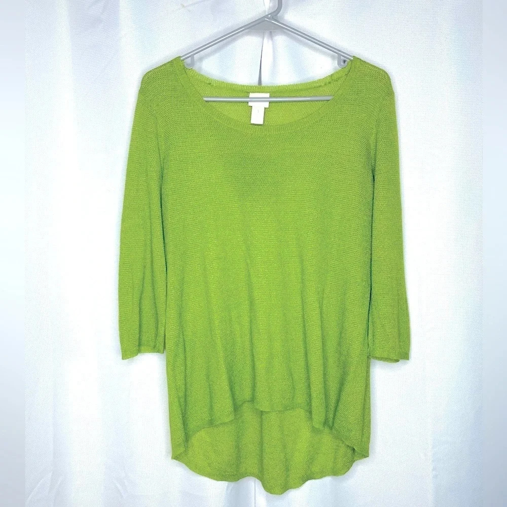 Chico’s | Sheer Knit Lightweight Sweater | Chicos Sz 1 (US Small) Oversized